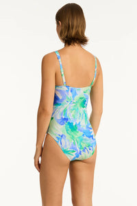 Key Largo Twist Front One Piece Blue