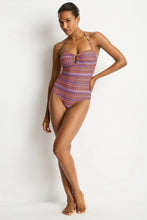 Load image into Gallery viewer, Tessera U Bar Bandeau One Piece
