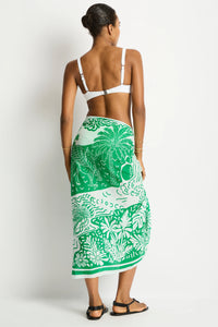 Jungle Lino Long Sarong Green