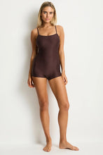 Load image into Gallery viewer, Zen Scoop Neck Boy Leg One Piece - Cocoa
