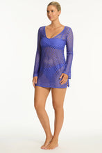 Load image into Gallery viewer, Castaway Mesh Cover Up / Iris
