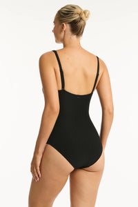 Honeycomb Cross Front Multifit One Piece / Black