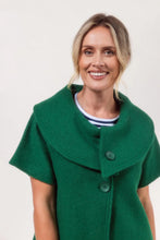 Load image into Gallery viewer, 100% Boiled Wool Collared Crop Coat - Green
