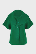 Load image into Gallery viewer, 100% Boiled Wool Collared Crop Coat - Green
