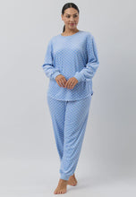 Load image into Gallery viewer, VELOUR SKI PJ SET BLUE
