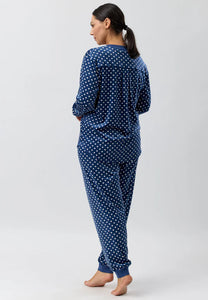 VELOUR SKI PJ SET NAVY