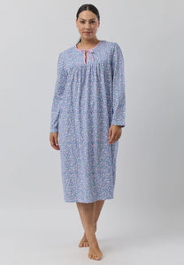 FLOWERETTE TIE NIGHTIE DENIM