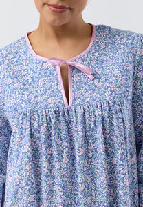 FLOWERETTE TIE NIGHTIE DENIM