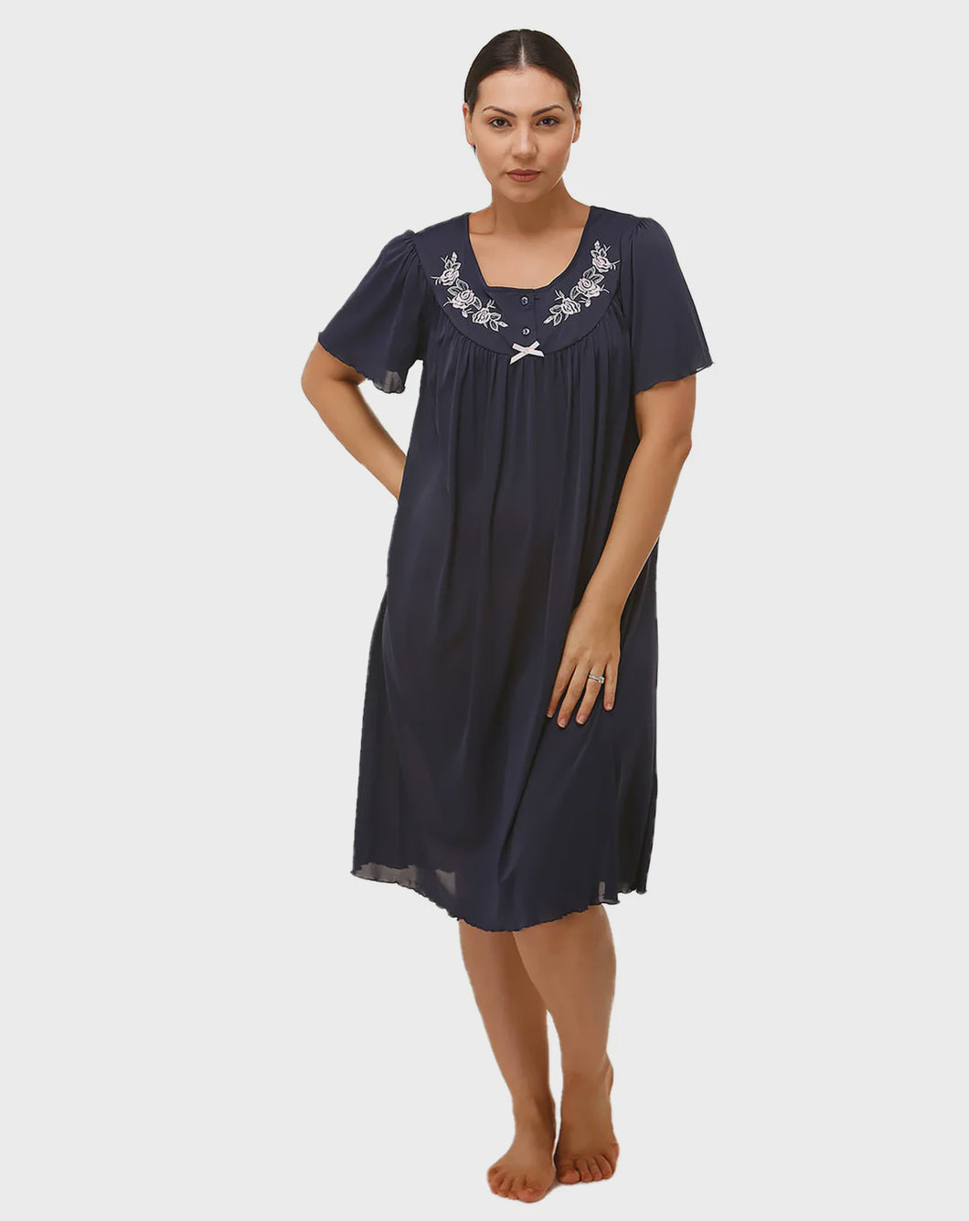 Schank Trilobal Short Sleeve Nightie Navy