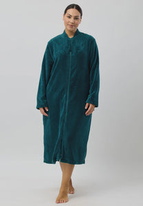 ZIP EMBROIDERED GOWN FOREST