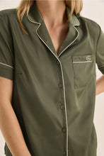Load image into Gallery viewer, Sonia Olive Satin Short PJ Set
