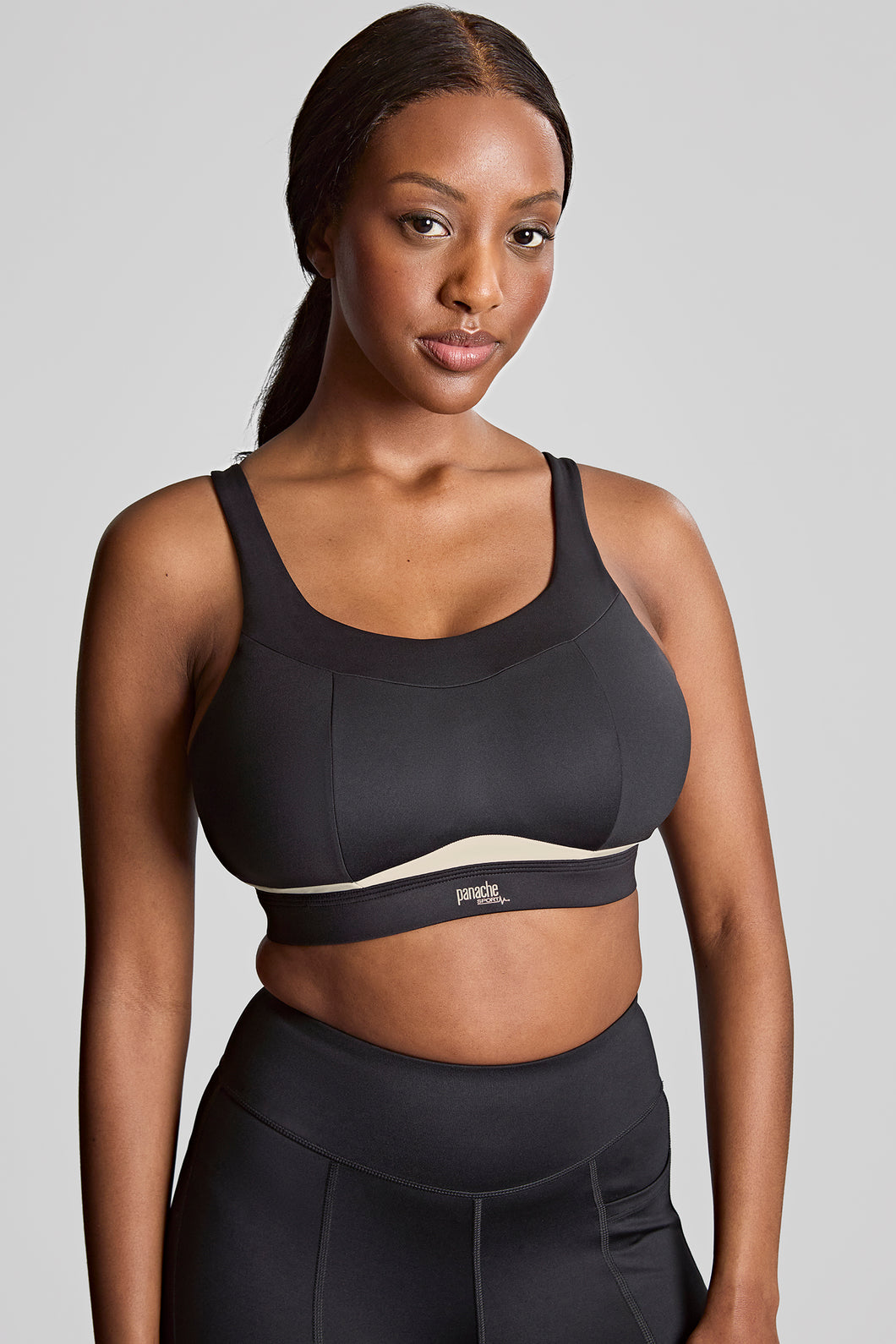 Freedom Non Padded Wirefree Sports Bra / Black & Chalk