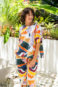 Cuff Sleeve Top - Abstract