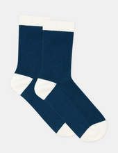 Load image into Gallery viewer, Organic Cotton Two Tone Rib Crew Sock - Empress
