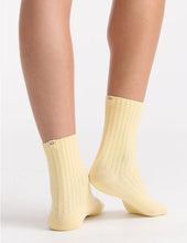 Load image into Gallery viewer, Organic Cotton Wide Rib Crew Sock - Meringue
