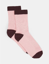 Load image into Gallery viewer, Organic Cotton Two Tone Rib Crew Sock - Ballet
