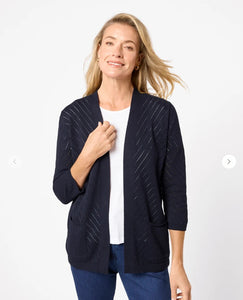 Amylou 3/4 Sleeve Cardigan - Ink