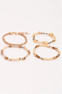 Four Piece Bracelet Set (Camel)