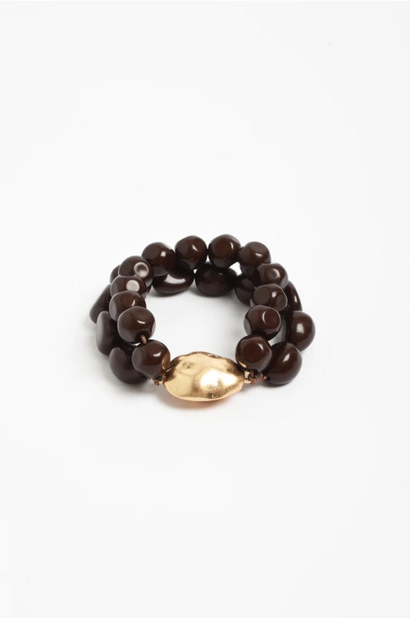 Double Strand Resin Bracelet (Chocolate)