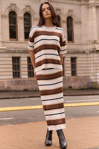 Taylor Rib Knit Stripe Skirt (Print)