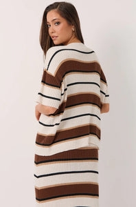 Taylor Rib Knit Stripe Skirt (Print)