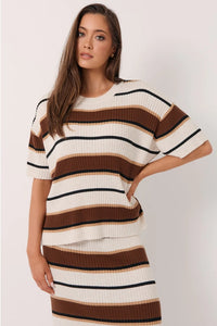 Taylor Rib Knit Stripe Skirt (Print)