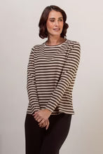 Load image into Gallery viewer, Stripe Long Sleeve Top Khaki
