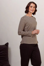 Load image into Gallery viewer, Stripe Long Sleeve Top Khaki
