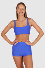 Load image into Gallery viewer, Rococco High Waist Boyleg Bikini Bottom / Electric Blue
