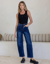 Load image into Gallery viewer, Drawstring Jogger Barrel Jean - Dark Mid
