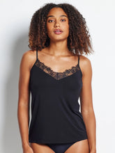 Load image into Gallery viewer, V Neck Lace Trim Cami / Black
