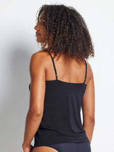 V Neck Lace Trim Cami / Black