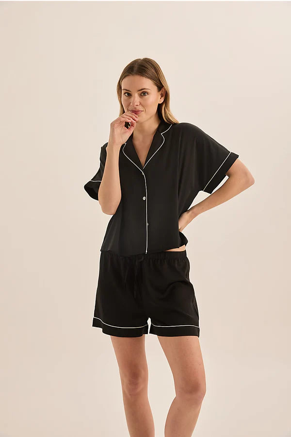 Venus Black And Ivory Short PJ