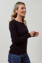 Load image into Gallery viewer, Long Sleeve Jersey Top Black
