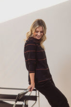 Load image into Gallery viewer, Blend Stripe Sweater  Black /  Nutmeg
