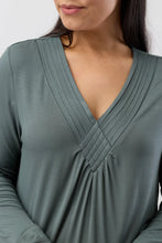 Load image into Gallery viewer, DIAMOND PLEAT NIGHTIE OLIVE - Y334DP
