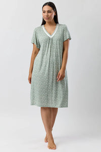YUU LEAF NIGHTIE SAGE - Y344L5