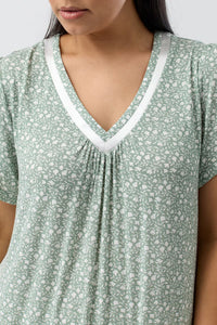 YUU LEAF NIGHTIE SAGE - Y344L5