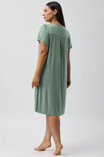 Load image into Gallery viewer, Diamond Pleat Nightie Sage Y346PL
