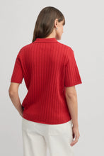Load image into Gallery viewer, Café Knit Polo  - Red
