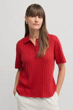 Load image into Gallery viewer, Café Knit Polo  - Red
