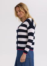 Load image into Gallery viewer, Z&amp;P Pointelle Zip Cardi / Navy
