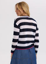 Load image into Gallery viewer, Z&amp;P Pointelle Zip Cardi / Navy

