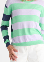 Load image into Gallery viewer, Coastal Stripe Sweater Jelly Mint
