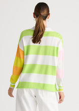Load image into Gallery viewer, Summer Rugby Top White Stripe (lime)

