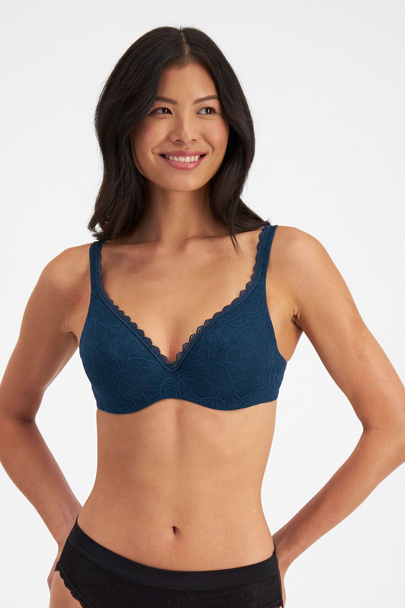 Barely There Lace Contour Bra / Navy NEW LACE