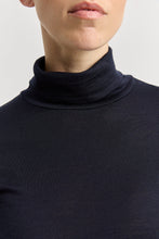 Load image into Gallery viewer, Turtle Neck Merino Tee / Navy
