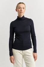Load image into Gallery viewer, Turtle Neck Merino Tee / Navy
