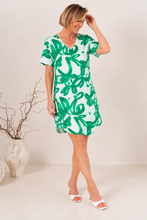 Load image into Gallery viewer, Emerald Garden Print Soft V Neck Dress
