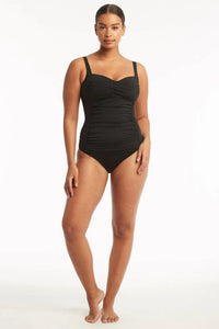 Eco Essentials Twist Front Tankini / Black